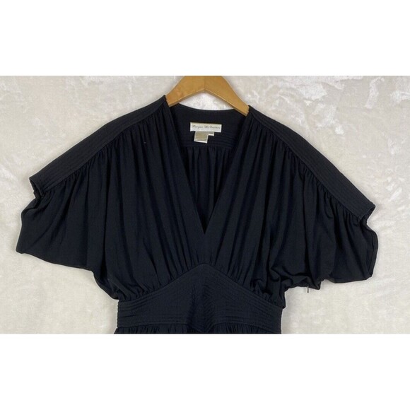 Vintage 90's Morgan McFeeters Dress Womens 6 Black Pleated Jersey Office Career - Picture 2 of 14